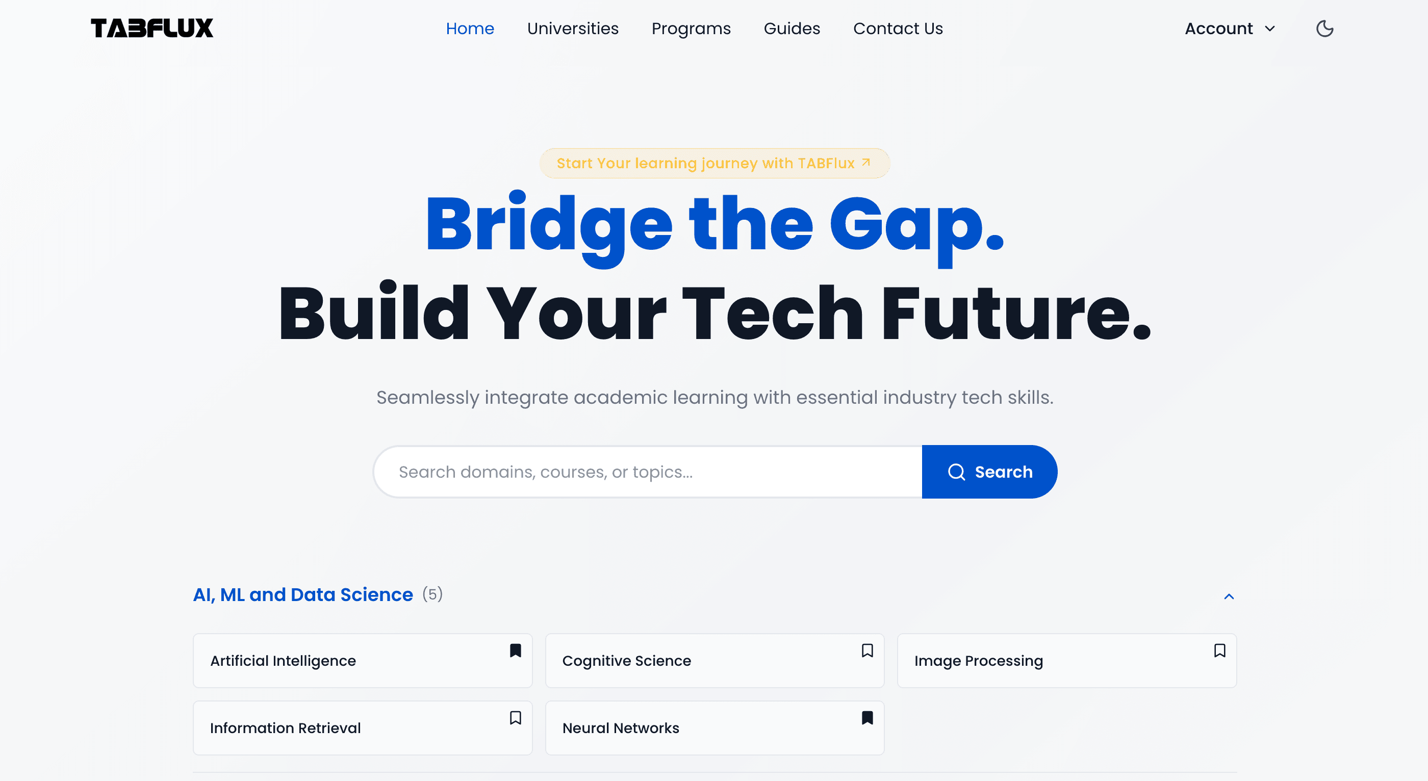TabFlux academic platform preview